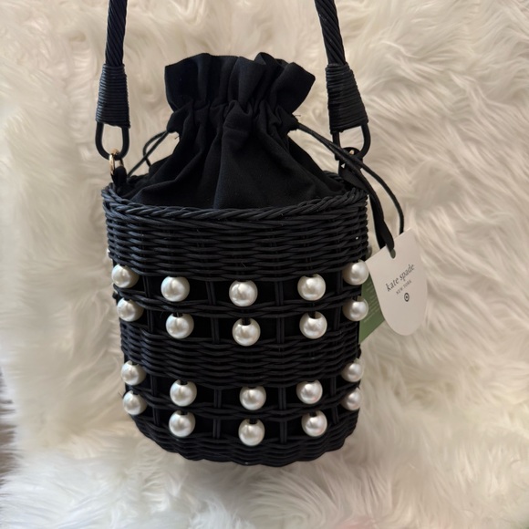 Kate Spade X Target Pearl Embellished Basket Bucket Bag - Picture 1 of 12